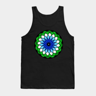 Blue flower spiral Tank Top